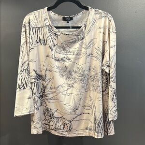 Cream Boxy Blouse with Boat neckline by Orly Apparel
